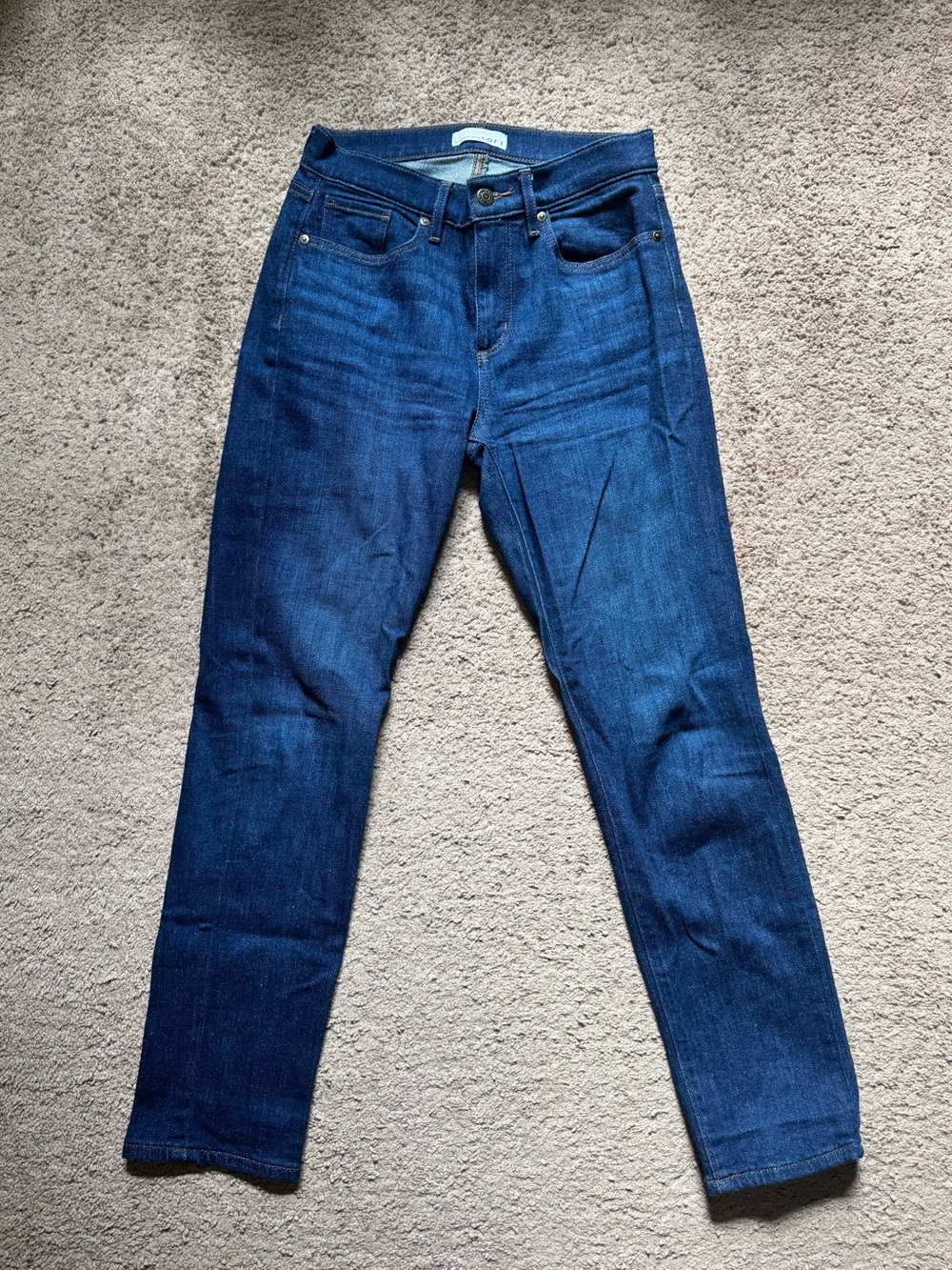 LOFT Women's Super Soft Girlfriend Jeans in Dark Blue Denim